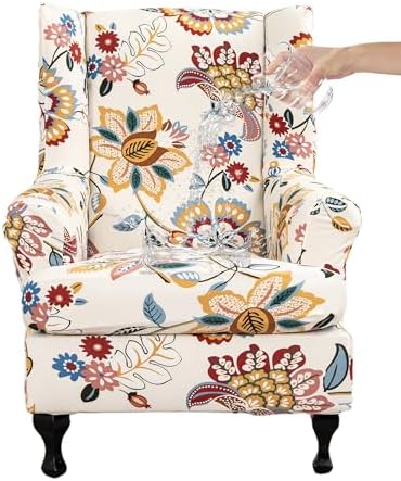 CRFATOP Wingback Chair Covers Wing Armchair Slipcovers by CRFATOP