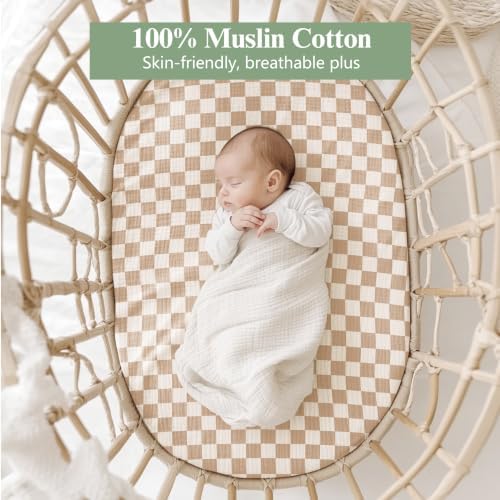 3 Pack Baby Muslin Bassinet Sheets - Image 2