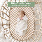 3 Pack Baby Muslin Bassinet Sheets - Image 2