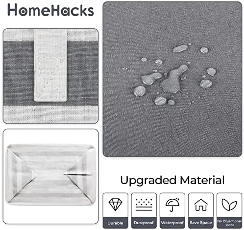 HomeHacks 2-Pack Large Laundry Basket, Waterproof, Freestanding Laundry Hamper - Image 5