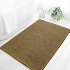 Chenille Bathroom Rug 40"x60" Tan, Large Plush Bath Mat by Kildoss