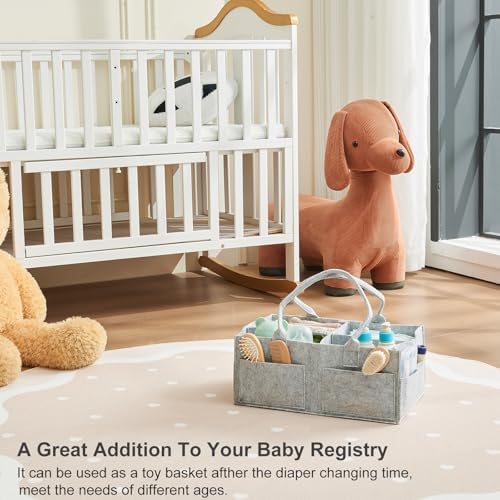 Upgraded Baby Diaper Caddy Organizer, Portable Nursery Storage Bin - Image 7