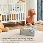 Upgraded Baby Diaper Caddy Organizer, Portable Nursery Storage Bin - Image 7