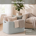 Large Laundry Basket/Hamper, Light Grey Basket - Image 3