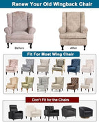 CRFATOP Wingback Chair Covers Stretch Armchair Slipcovers - Image 4