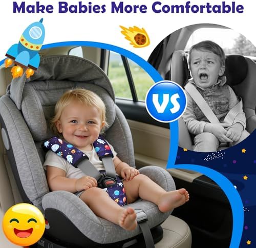 3 Pcs Stroller Straps Pads, Soft Fabric - Image 3