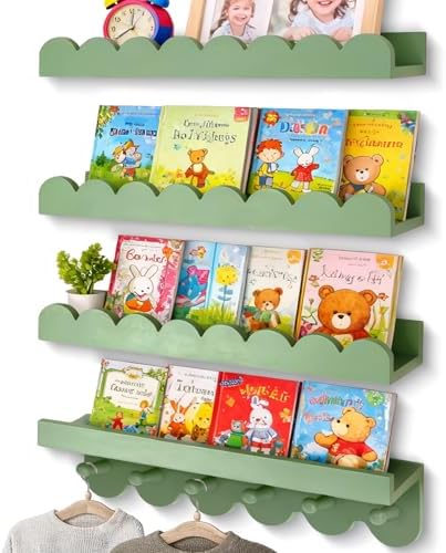 OurWarm Floating Book Shelves for Wall, 16 Inch Nursery Book Shelves Wall by OurWarm