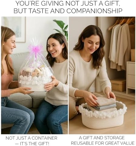 White Cotton Rope Gift Basket - Image 6