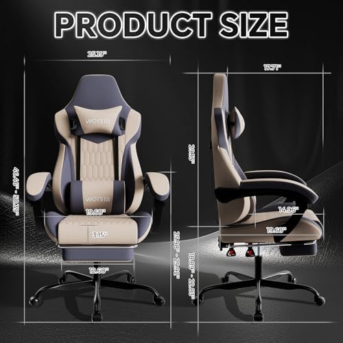 Gaming Chair with Footrest, High Back Gaming Chairs Leather Ergonomic Gamer - Image 3