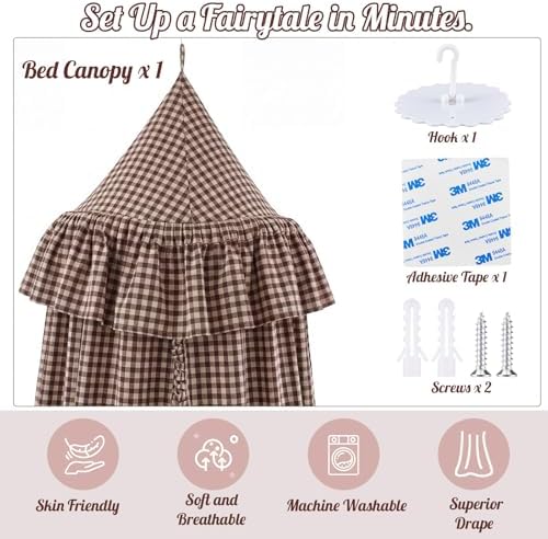 SmoothNovelty Gingham Plaid Bed Canopy - Image 3