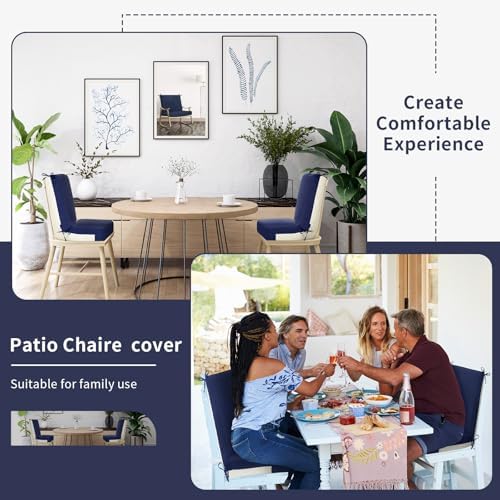 Tudomro 2 Pcs Outdoor High Back Chair Cushion Covers Waterproof Patio - Image 5