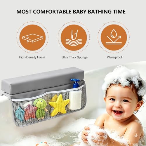 Baby Waterproof Vegan Leather Bath Kneeler and Elbow Rest Pad Set - Image 3