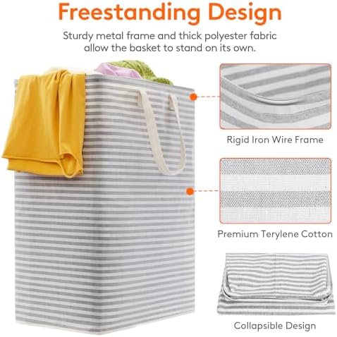 Lifewit 125L Large Laundry Baskets, 1 Pack, Reinforced Handles - Image 2