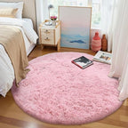OLANLY Pink Round Rugs for Bedroom - Image 2