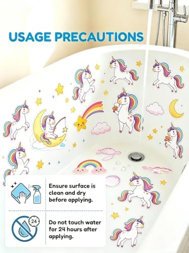 26Pcs Non Slip Bathtub Stickers, Cute Unicorn Stickers - Image 4