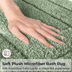 GRANNY SAYS Green Bathroom Rugs Set 2 Piece, Non Slip Microfiber Bath Mats - Image 3