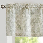 Vangao Floral Valances for Windows Forest Green W50 X 16L 1 Panel by Vangao