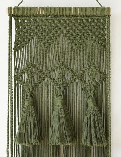 Flber Hanging Shelf Macrame Wall Hanging Green Boho Shelfs Tassels Floating - Image 7