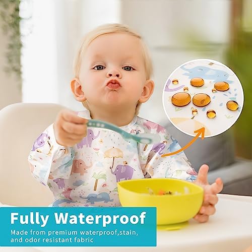 3 Pcs Long Sleeved Bib Set|Baby Waterproof Bibs - Image 2