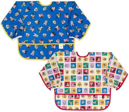 Bumkins Disney Sleeved Baby Bib – Long Sleeve Waterproof Fabric Feeding Smock by Bumkins