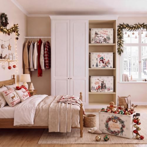 4 Pcs Christmas Storage Basket for Gifts Empty Large Christmas Storage Bins 15 - Image 5