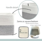 COMFY-HOMI Square Woven Cotton Rope Basket - Image 5