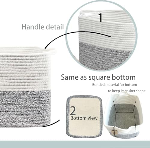 COMFY-HOMI Square Woven Cotton Rope Basket - Image 5