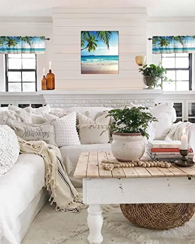 Vandarllin Palms Tree Ocean Kitchen Curtains Valances - Image 5