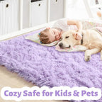 Amdrebio Light Purple Lavender Fluffy Area Rug 4x6 - Image 4