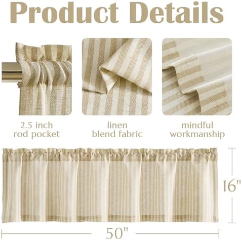 jinchan Linen Boxter Stripe Valances - Image 6