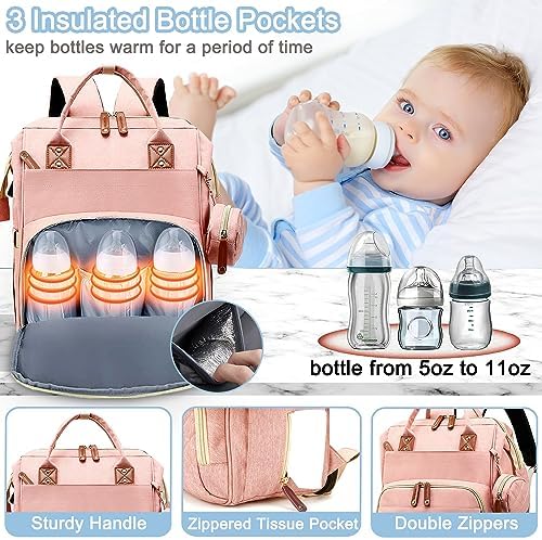 SHITIESHOU Diaper Bag Backpack Baby Bag, Baby Girl Boy Diaper Bag - Image 4