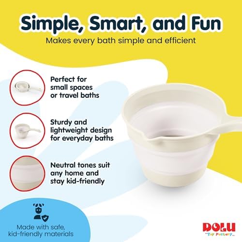 DOLU NUVE Foldable Bath Ladle for Compact Toddler Wash Tub, Ages 6+ Months - Image 5