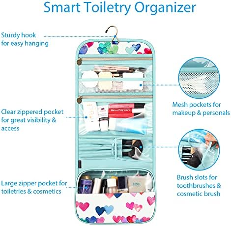 FINTIE Portable Toiletry Cosmetic Travel Bag Hanging Makeup Organizer - Image 2