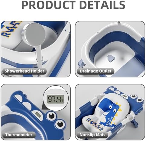 Collapsible Baby Bathtub for Newborn, Foldable Baby Bath Tub - Image 3