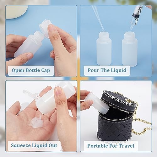BENECREAT 10 Pack 1oz Travel Bottles Small Travel tubes Plastic Flip Cap Sample - Image 4