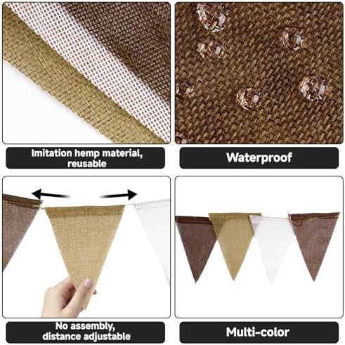 G2PLUS Pre-Strung Triangle Pennant Banner Decorative Flag Garland 36 PCS - Image 3