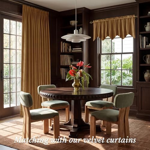 StangH Gold Brown Fall Decor Scalloped Valance 52x18 Inch, 1 Panel - Image 2