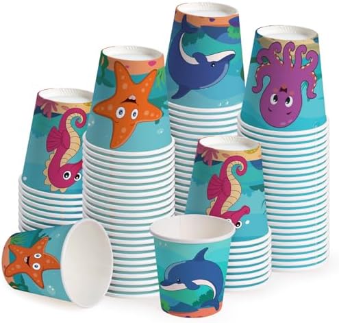 WRAPAHOLIC 3oz Sea Animals Bathroom Cups by WRAPAHOLIC