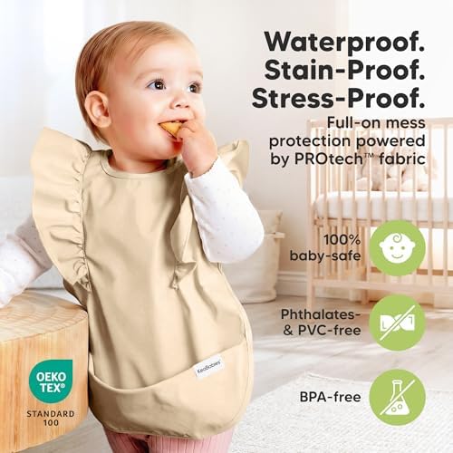 KeaBabies Waterproof Bibs for Baby Girl, 2-pk Lightweight - Image 4