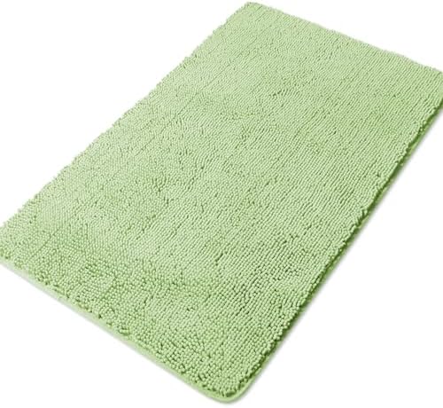 Yeaban Chenille Seafoam Green Bathroom Rug 30"x50", Non-Slip Rubber Backing by Yeaban