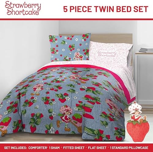 Strawberry Shortcake Twin Comforter Set 5 Piece Kids Bedding - Image 2