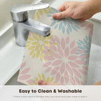 Artoid Mode Floral Vinyl Plastic Placemats Set of 4, 12x18 Inch Washable - Image 4