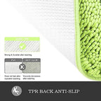 Yeaban Chenille Apple Green Bathroom Rug 17"x24", Non-Slip Rubber Backing - Image 3
