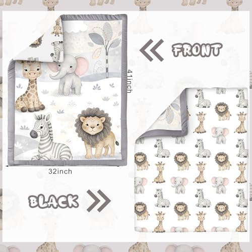 Hosuly 3 Pcs Bear Crib Bedding Set Nursery, Light Blue - Image 3
