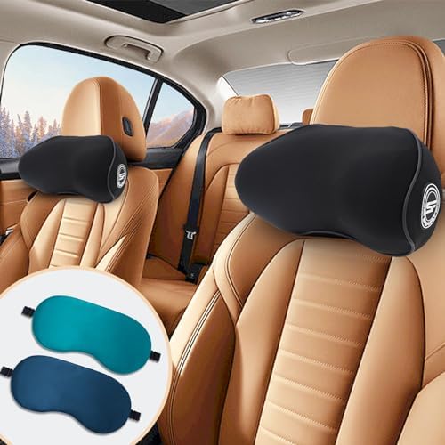2 Pack - Car Headrest Pillow for Neck Support, 100% Memory Foam Car Pillow by SPRFUFLY