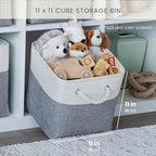 OrganiHaus 11x11 Cube Storage Bins, Rope Handles - Image 2
