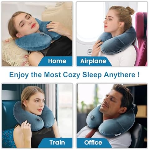 Keemall Inflatable Travel Neck Pillow, Cervical Support - Image 6
