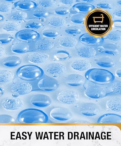 HITSLAM Oval Bathtub Mat Non Slip, 27x15 Inch Bubble Bath Tub Mat - Image 2