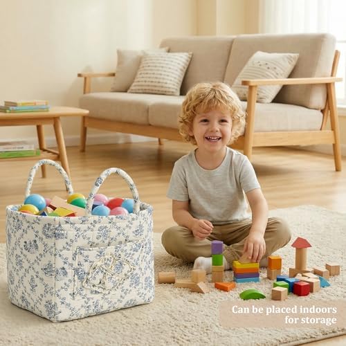 Floral Fabric Storage Basket Car Interior Storage Basket Underwear Sundries - Image 5