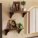 QsQueen Scalloped Wood Wall Shelf – 17 Inch Floating Shelf - Image 2